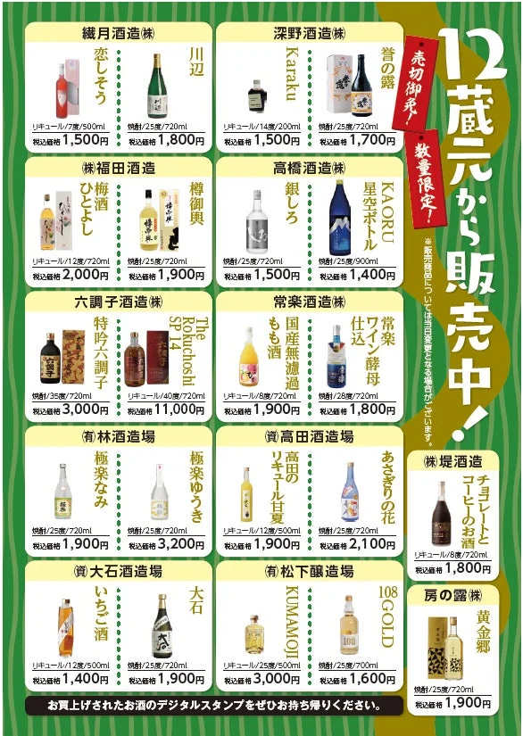 販売商品一覧の一部