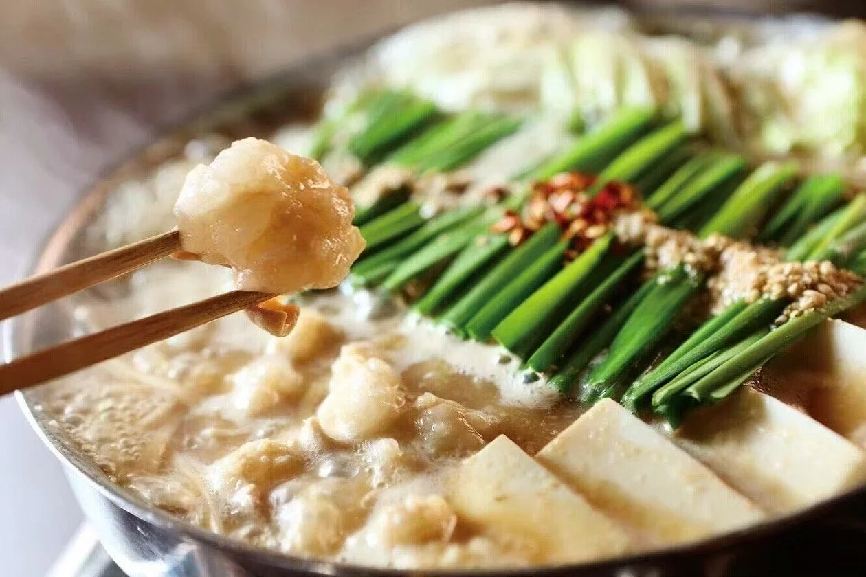 もつ鍋、ホルモン、ニラ、豆腐