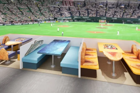 みずほPayPayドーム福岡に新観戦シート「三陽 アジフライBOX」が2026年3月登場 家具・造作は九州トップメーカーのアダルが製作