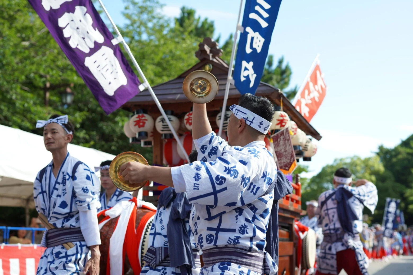祭り、日本、伝統、法被、鉢巻、神輿