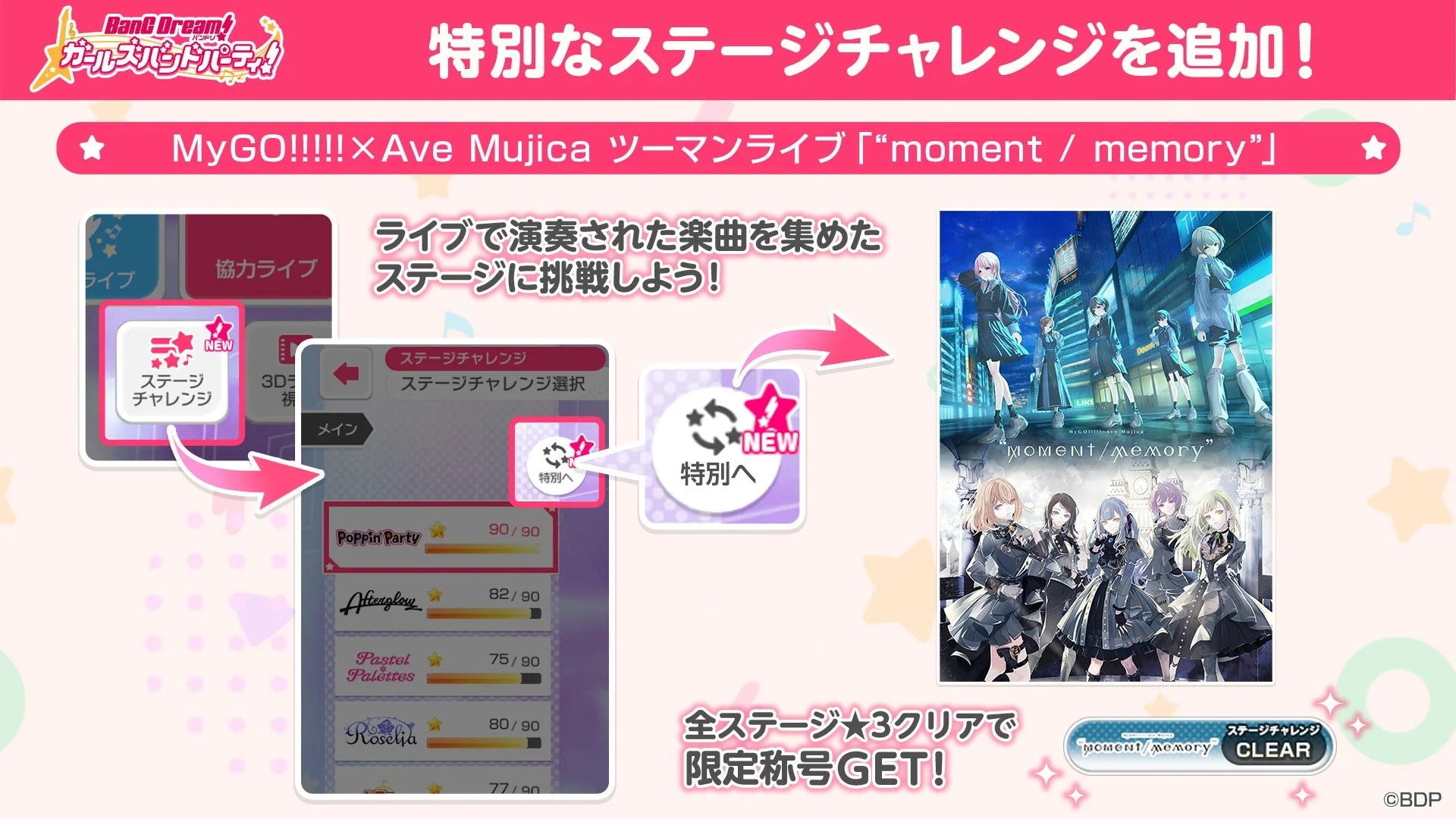 「ガルパ」ステージチャレンジ機能に追加