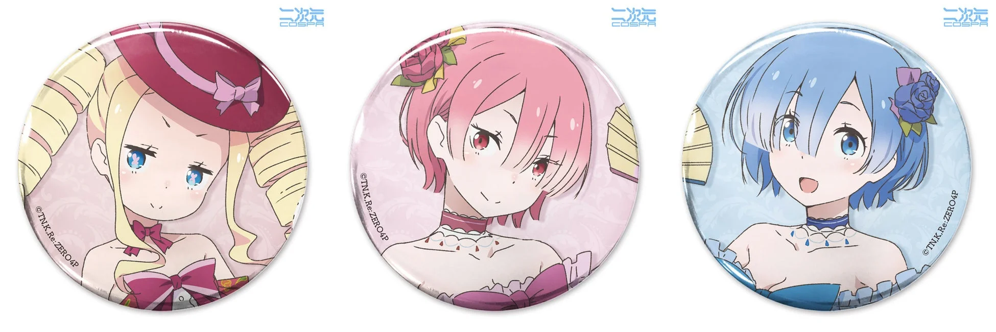 ベアトリス、ラム、レム 65mm缶バッジ