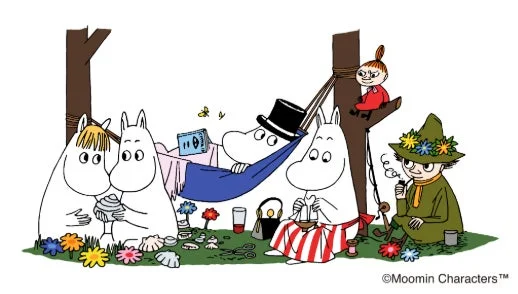 ムーミンキャラクターの集合イラスト