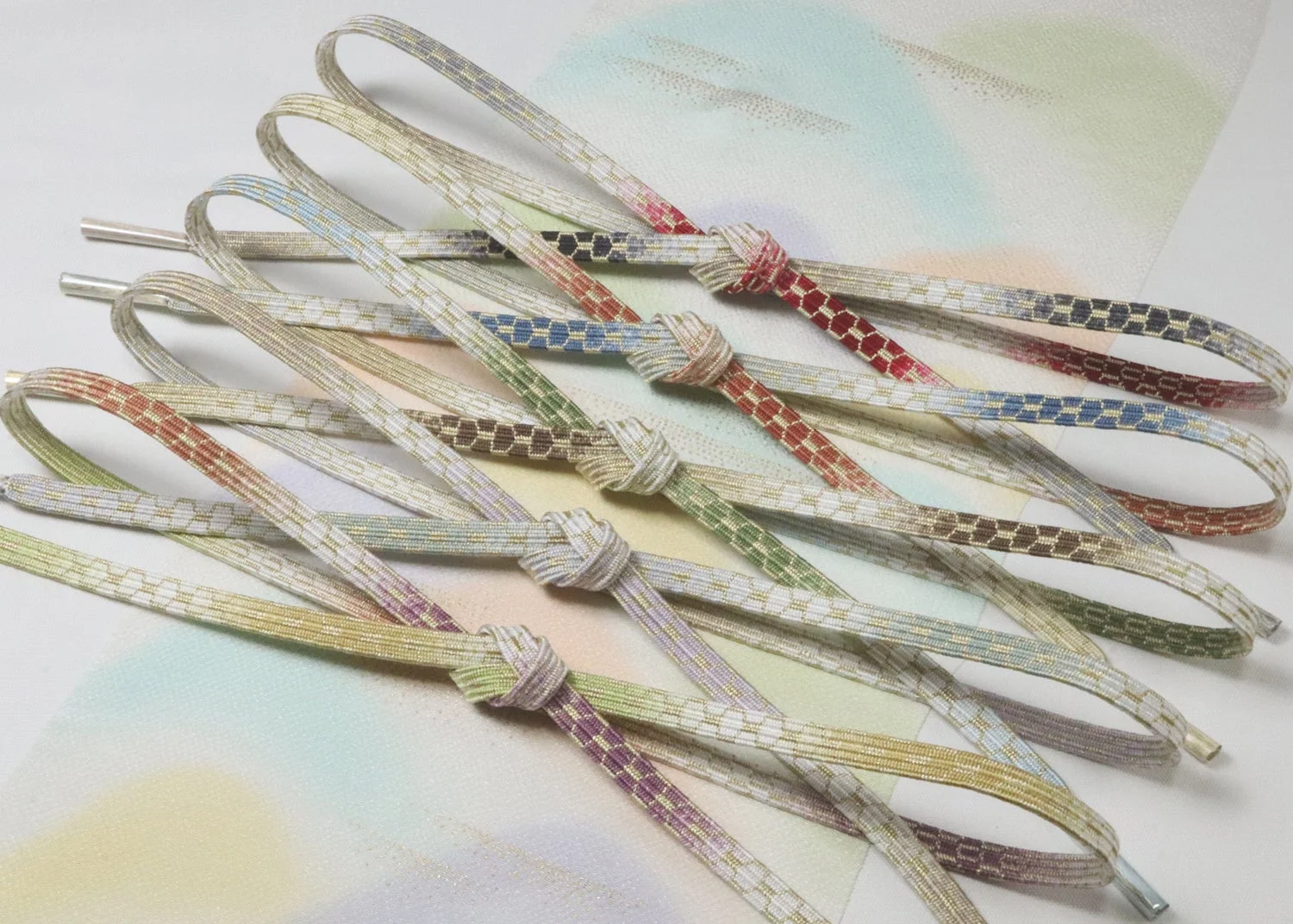 ゑり正 帯締め 貝の口亀甲四色ぼかし