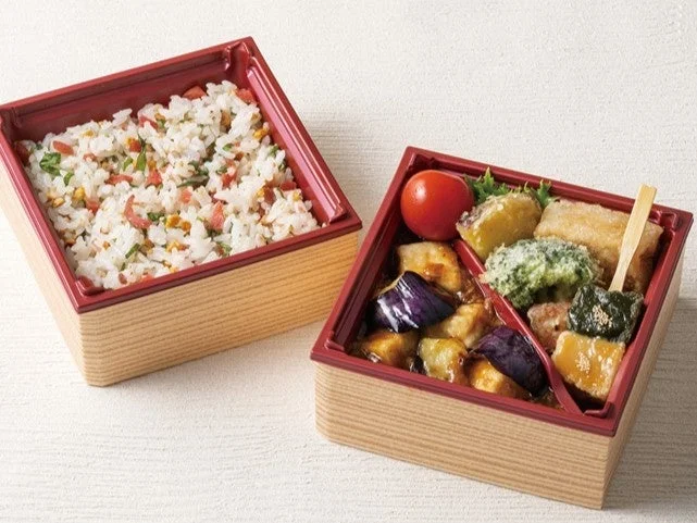 大豆ミートと野菜を使用した菜食弁当