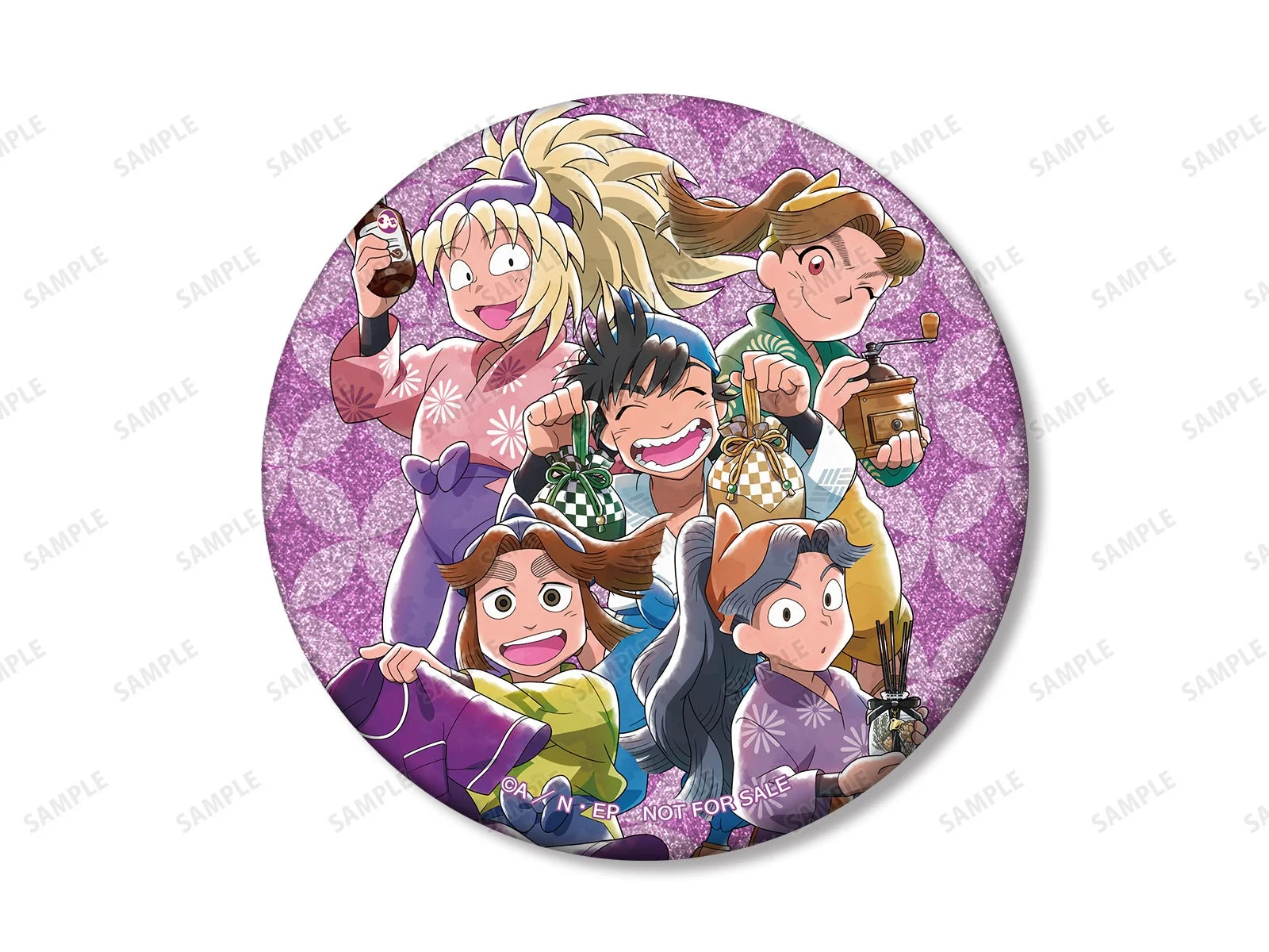 描き下ろし 四年生集合 みんなで商いver. 第2弾 75mmグリッター缶バッジ イベント限定特典