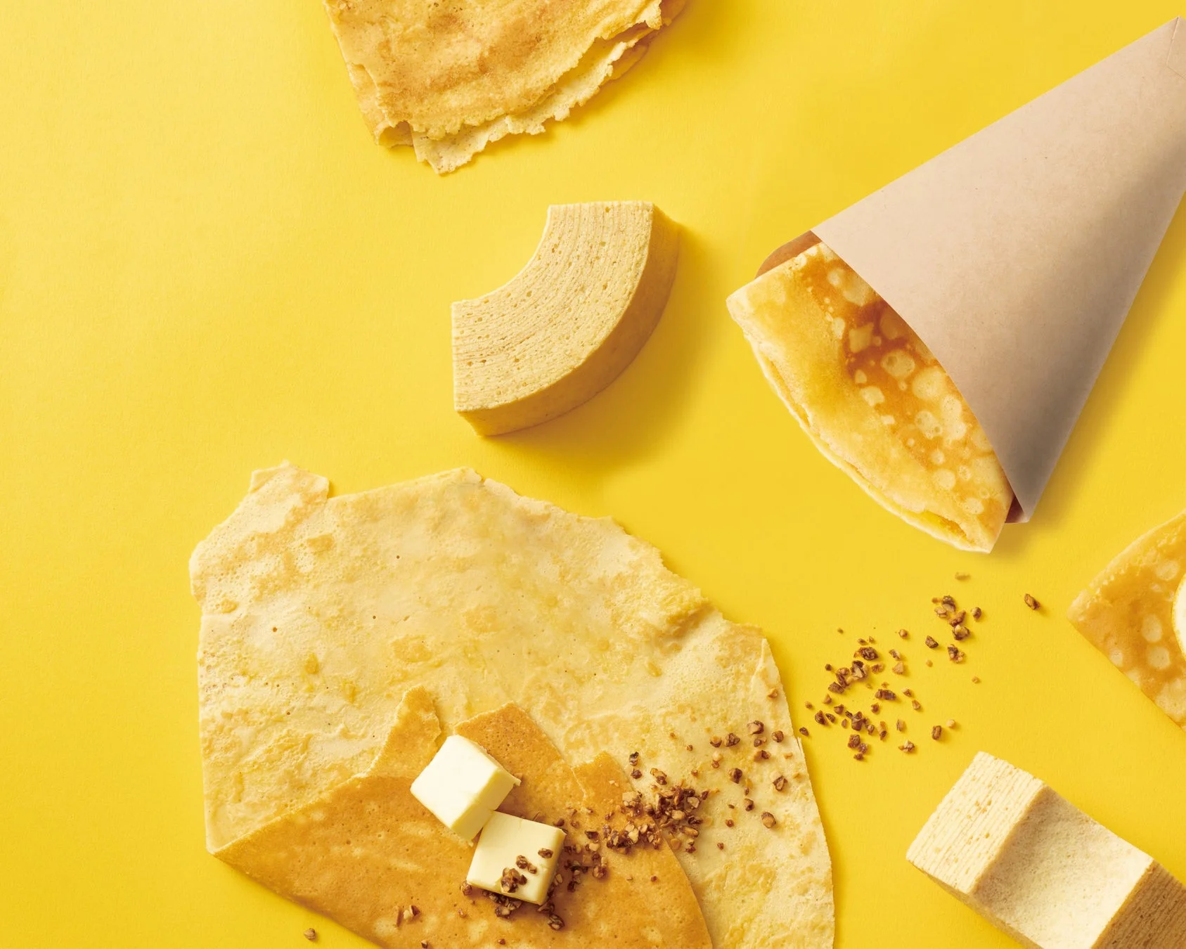 バウムクーヘン生地のクレープ