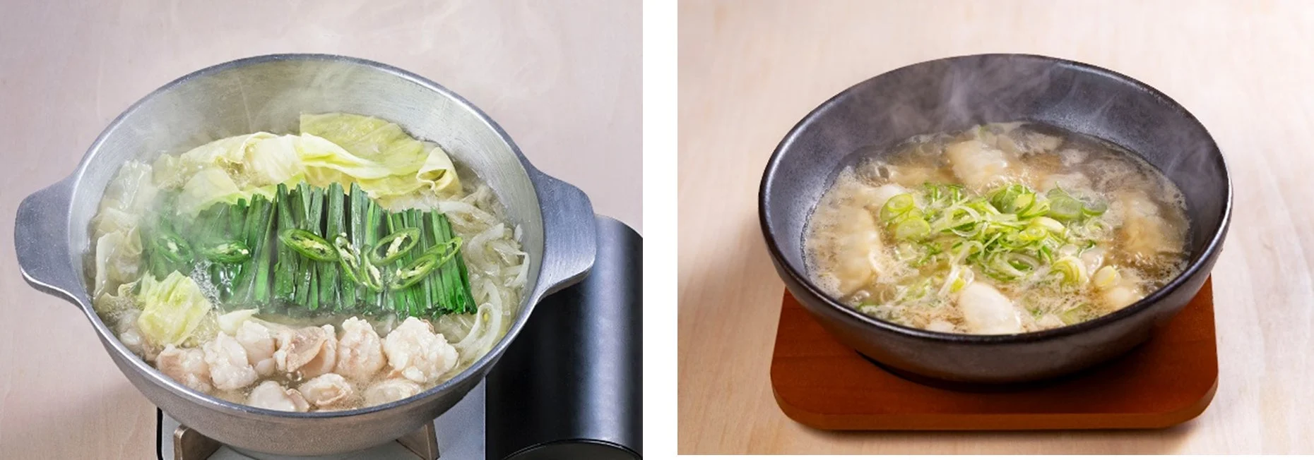 もつ鍋とスープ