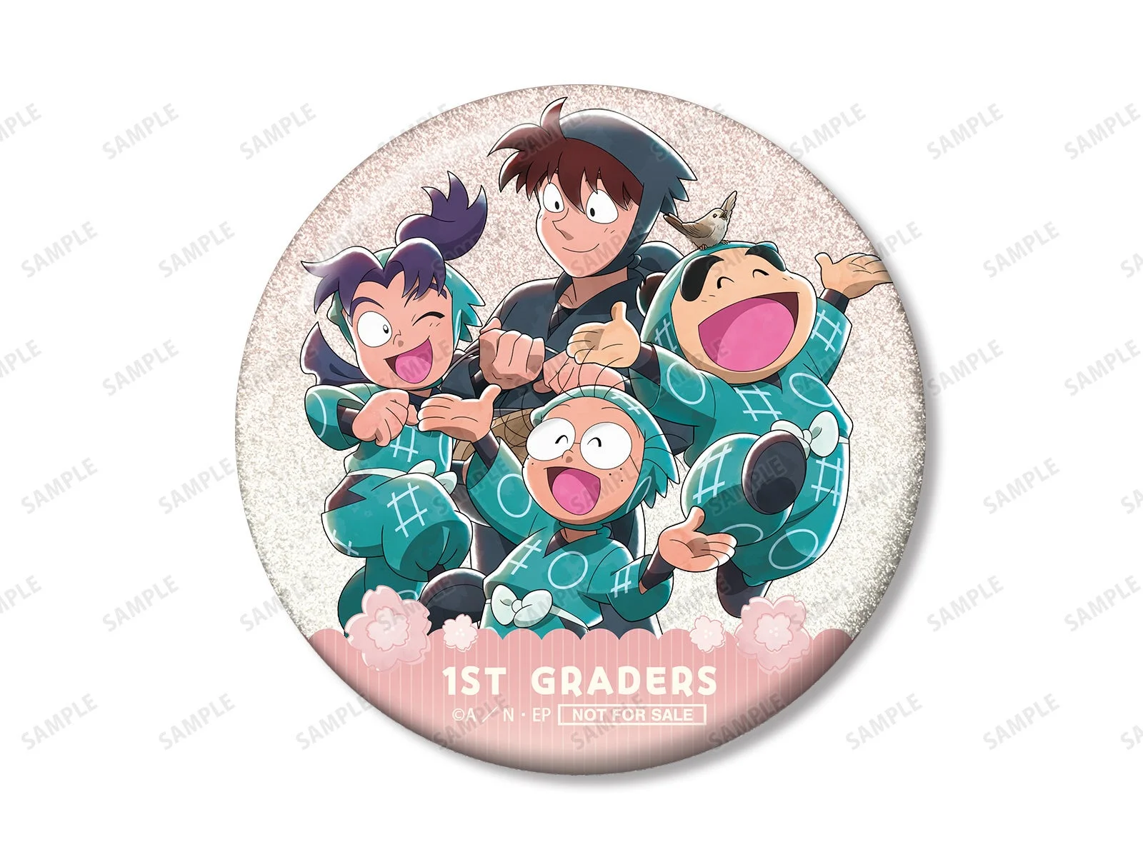 描き下ろし 一年生集合 楽しいお花見の段ver. 75mmグリッター缶バッジ イベント限定特典