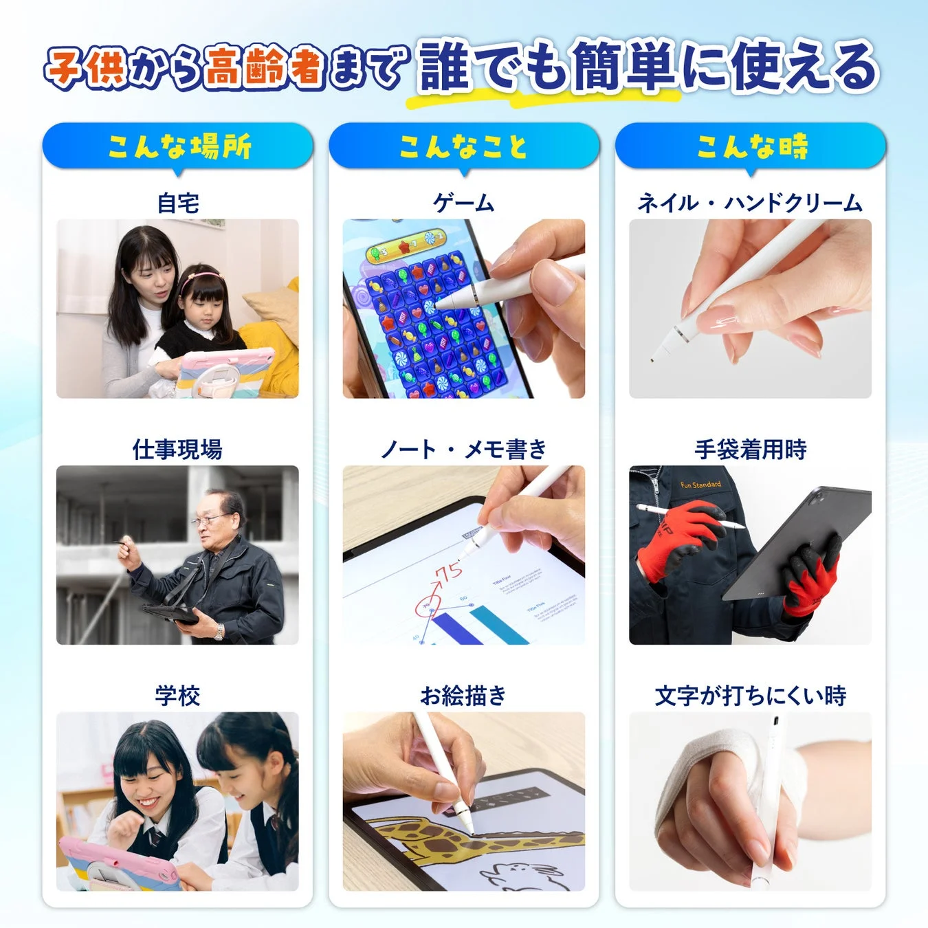 子供から高齢者まで誰でも簡単に使える