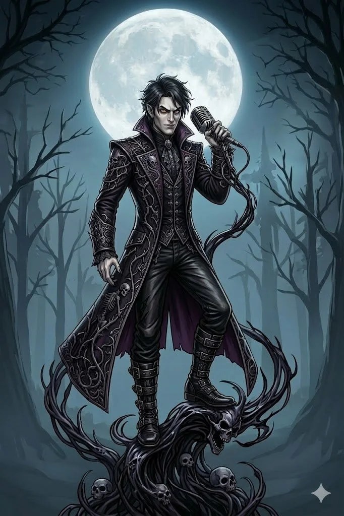 ゴシックな吸血鬼風の男性
