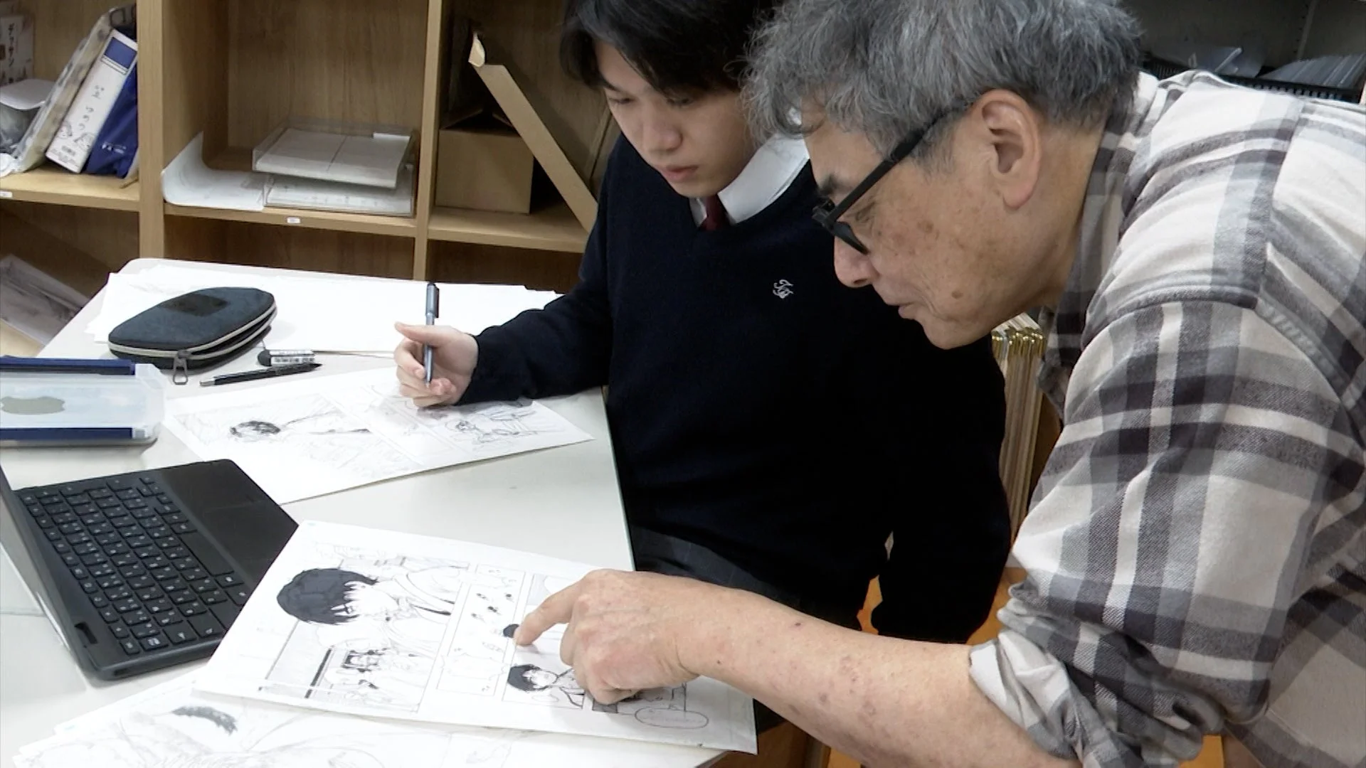 漫画の指導風景
