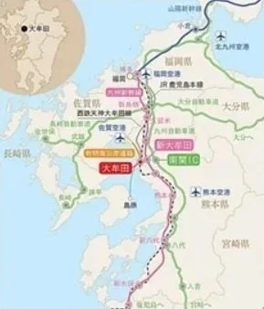 九州地方の交通網地図