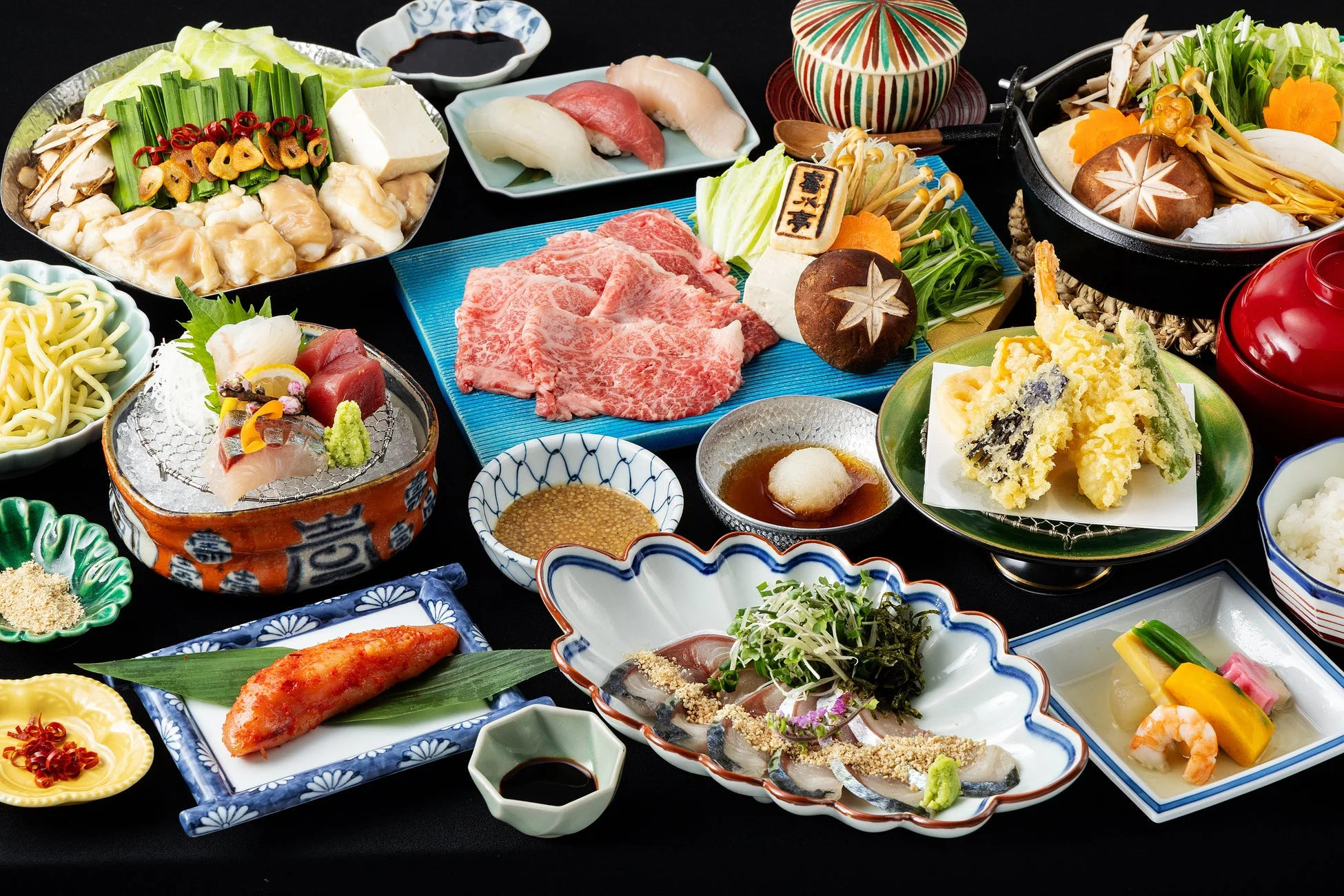 豪華な和食のコース料理