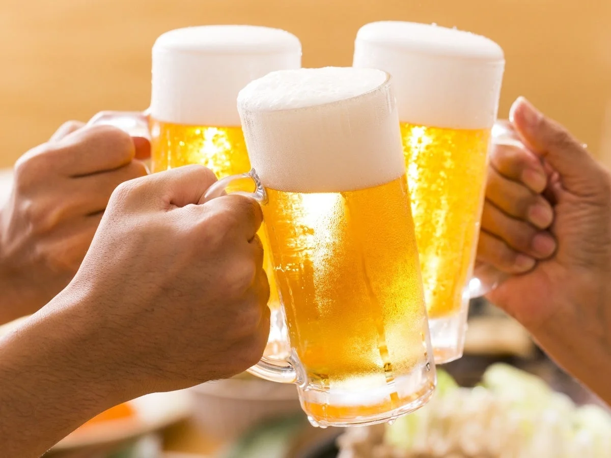 ビールで乾杯