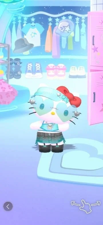 ハローキティ,アバター,着せ替え,ゲーム,キャラクター,ファッション,ハート,サングラス,パステルカラー,ファンシー,かわいい,部屋,クローゼット,ロッカー