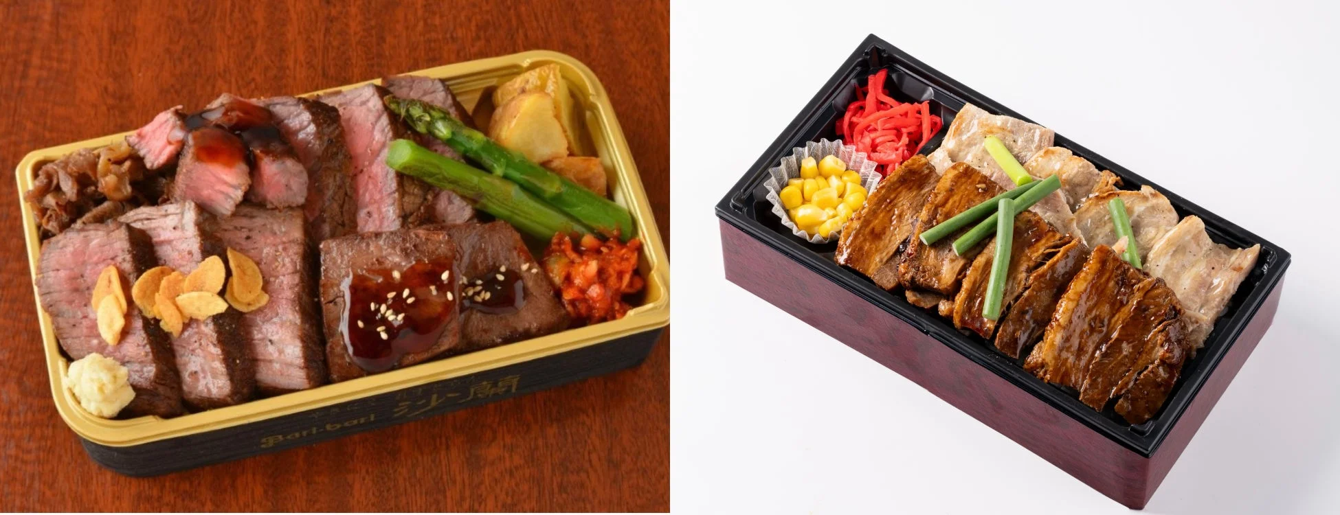 肉盛りステーキ弁当と豚丼