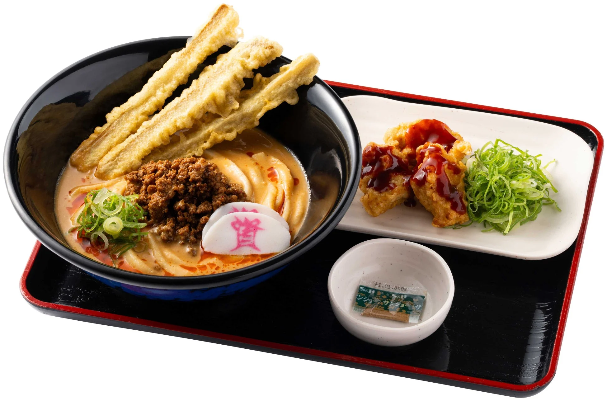 冷やし担々うどんとヤンニョム鶏天