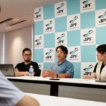 自転車競技日本代表 窪木一茂選手がJPF本社に来社、上半期の活動報告と奨学生との交流会を実施