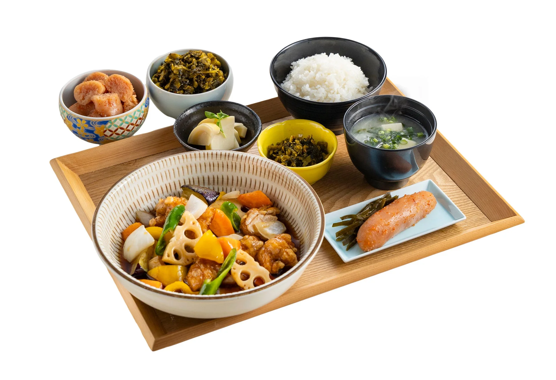 鶏肉と野菜の黒酢あんかけ定食