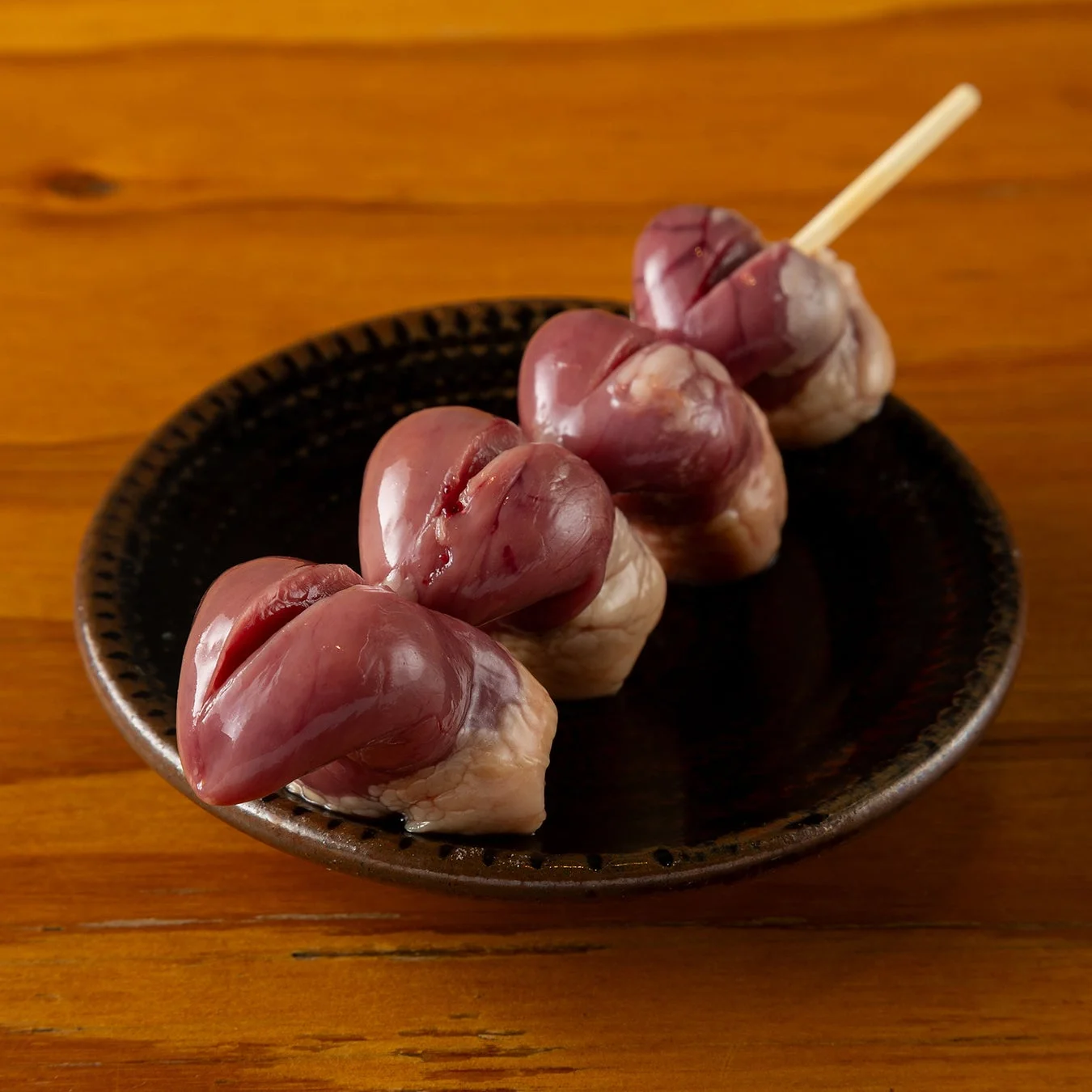 生の鶏ハツ串